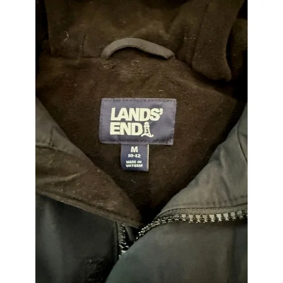 Lands End Grow A-longs Snow & Ski Snowboard Black Pants Jacket Set Medium 10 12 - Picture 4 of 16